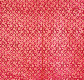 Brokát květinový vzor fuchsiovozlatý