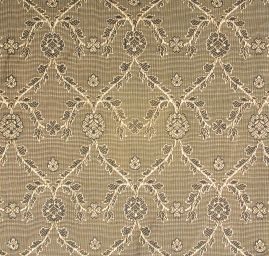 Hedvábný brokát s květinovým vzorem starozlatý II.jakost