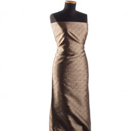 Hedvábný brokát s drobným vzorem rezavohnědý