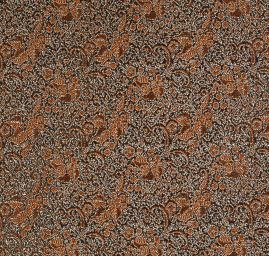 Hedvábný brokát s drobným vzorem rezavohnědý