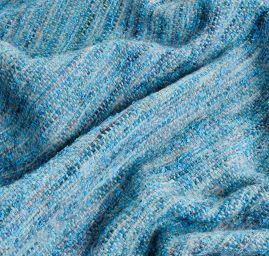 Ručně tkaná látka tyrkysový melír