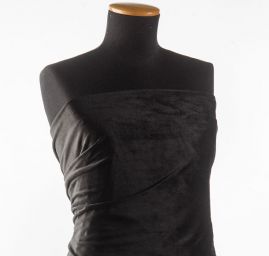 Samet pružný matný černé barvy