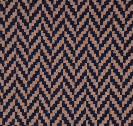 Látka na kabát geometrický vzor hnědomodrá