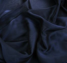 Šifon plise šanžán tmavě modrý