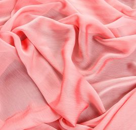 Šifon plise šanžán tmavě růžový