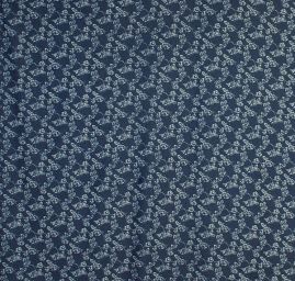 Riflovina imitace košilová látka vzor růží tm. modrá