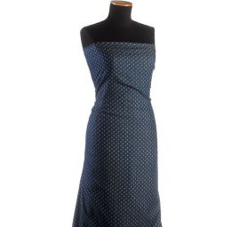 Riflovina imitace košilová květy modrá II.jakost