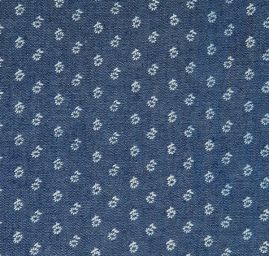 Riflovina imitace košilová květy modrá II.jakost