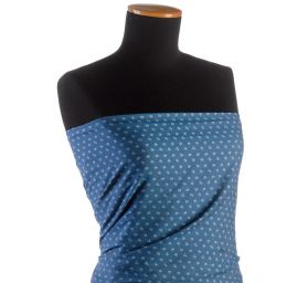 Riflovina imitace košilová látka drobné květy sv. modrá