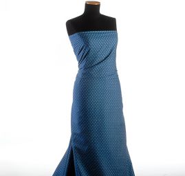 Riflovina imitace košilová látka drobné květy sv. modrá