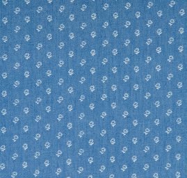 Riflovina imitace košilová látka drobné květy sv. modrá