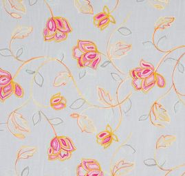 Viskozová letní látka s výšivkou bílá