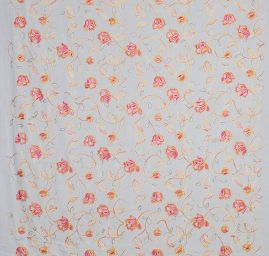 Viskozová letní látka s výšivkou bílá