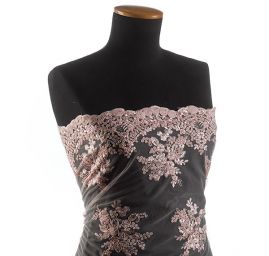 Krajka na tylu květy pastel růžová