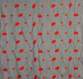 Flauš s výšivkou růží šedý