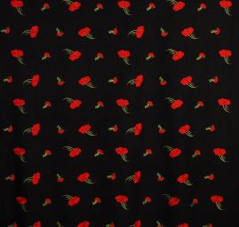 Flauš s výšivkou růží černý