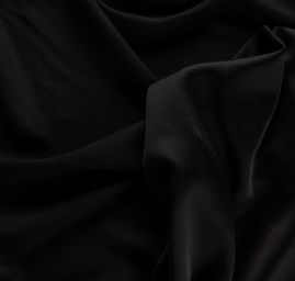 Krep satén pružný oboustranný matný černý