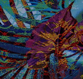 Žoržet motiv listů/hadí kůže červená