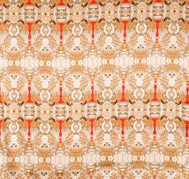 Hedvábný atlas kaleidoskop červený