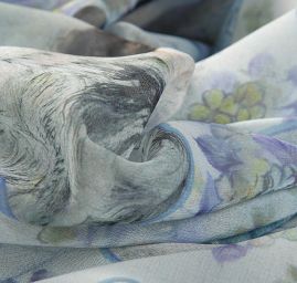 Žoržet romantický motiv francouzský styl modrá