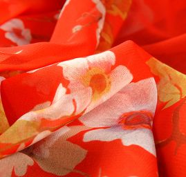 Žoržet variace kimono style pnoucí květy/červená