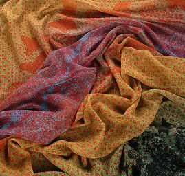 Žoržet jemný grafický design motýlci/květy velký