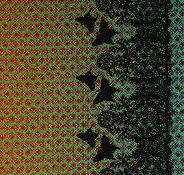 Žoržet jemný grafický design motýlci/květy velký