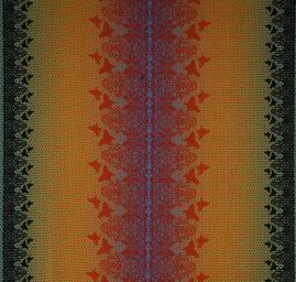 Žoržet jemný grafický design motýlci/květy velký