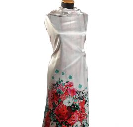 Atlas variace kimono style květy/bílá