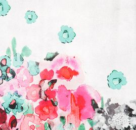 Atlas variace kimono style květy/bílá