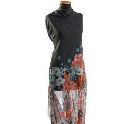 Žoržet variace kimono style květy/černá