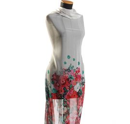 Žoržet variace kimono style květy/bílá