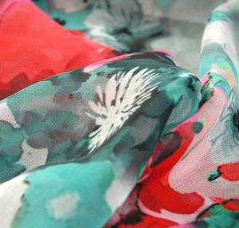 Žoržet variace kimono style květy/bílá