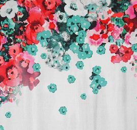 Žoržet variace kimono style květy/bílá