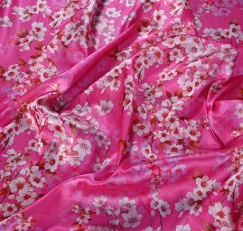 Atlas variace kimono květy růžová