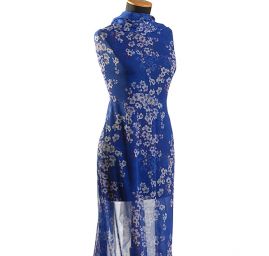 žoržet variace kimono styl květy modrá