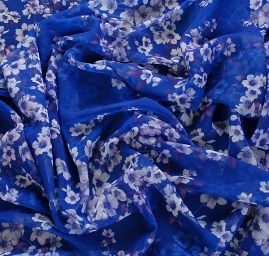 žoržet variace kimono styl květy modrá