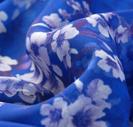 žoržet variace kimono styl květy modrá