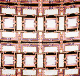 Atlas šátkový motiv bílý malý