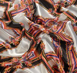 Atlas šátkový motiv bílý malý