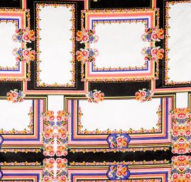 Atlas šátkový motiv bílý malý