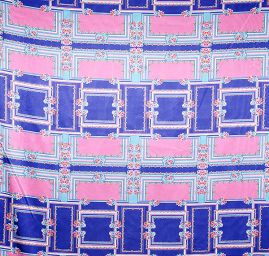 Atlas šátkový motiv malý modrý