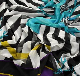 Žoržet motiv korálu v tyrkysové barvě