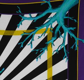 Žoržet motiv korálu v tyrkysové barvě