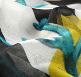 Žoržet motiv korálu v tyrkysové barvě