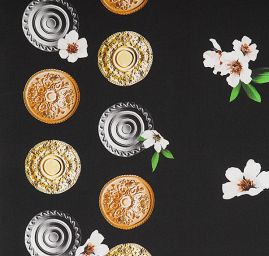 Hedvábný šifon černá