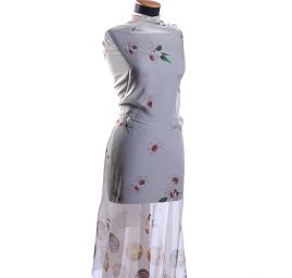 Hedvábný šifon smetanová