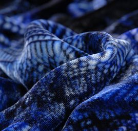 Hedvábný samet krajkový motiv vlnek