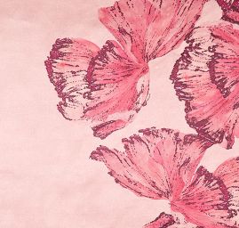 Atlas motiv velkých květů růžová II.jakost