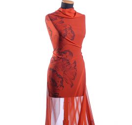 Žoržet motiv velkých květů červená